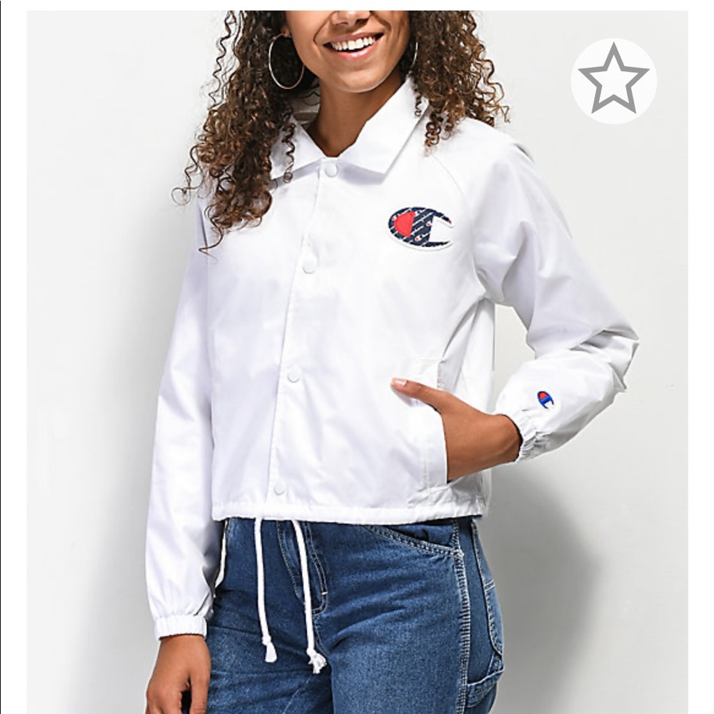 Champion White Crop Windbreaker
